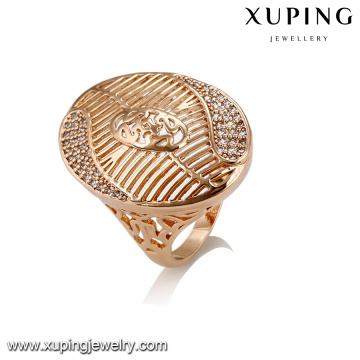 14425 Fashion jewelry copper alloy zircon ring, ladies 18k gold finger ring